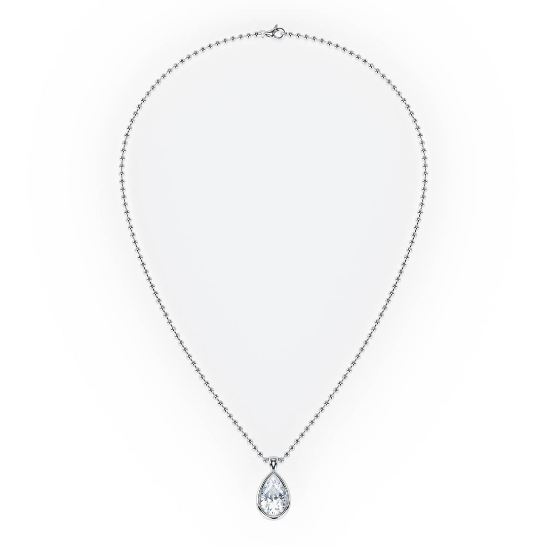 Celeste Bezel Pear Diamond Necklace - P1112 in Necklace by 18 KARATS INC.