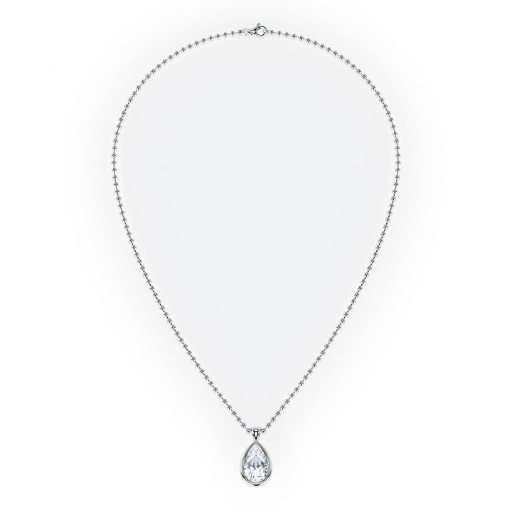 Celeste Bezel Pear Diamond Necklace - P1112 in Necklace by 18 KARATS INC.