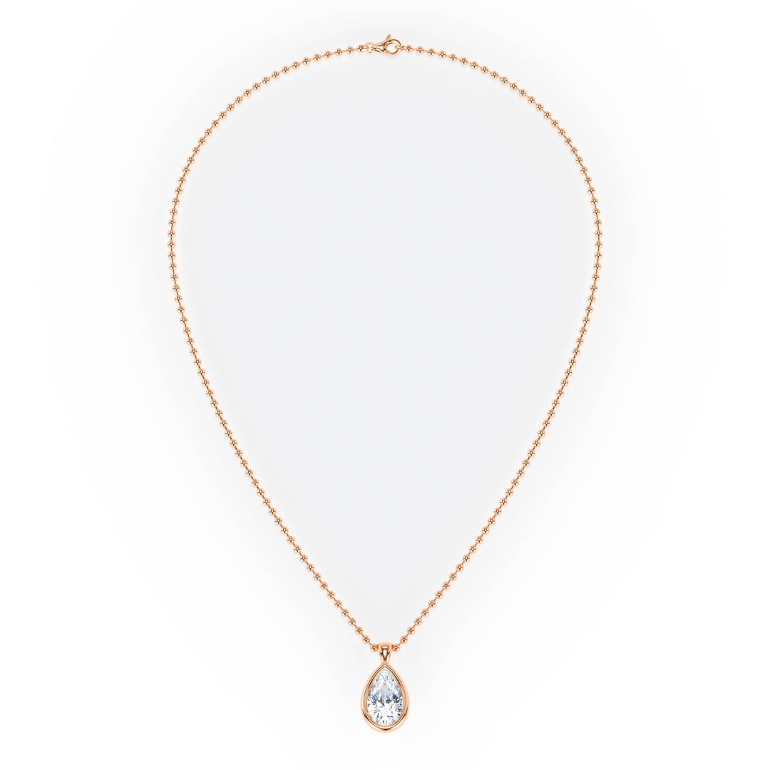 Celeste Bezel Pear Diamond Necklace - P1112 in Necklace by 18 KARATS INC.