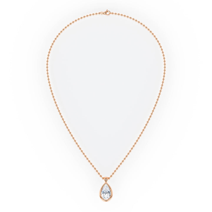 Celeste Bezel Pear Diamond Necklace - P1112 in Necklace by 18 KARATS INC.