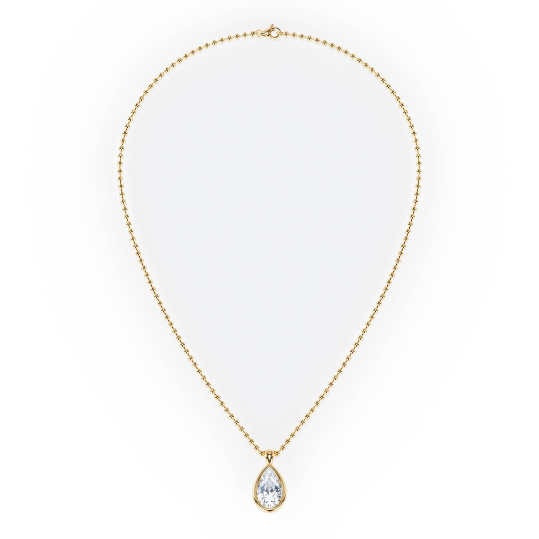 Celeste Bezel Pear Diamond Necklace - P1112 in Necklace by 18 KARATS INC.