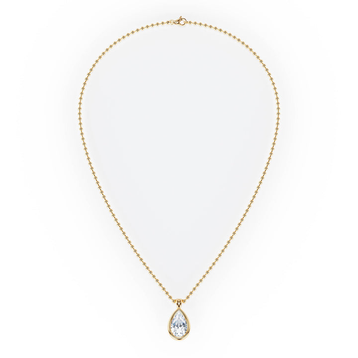 Celeste Bezel Pear Diamond Necklace - P1112 in Necklace by 18 KARATS INC.