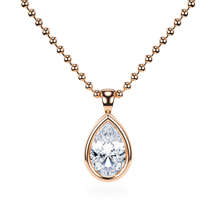 Celeste Bezel Pear Diamond Necklace - P1112 in Necklace by 18 KARATS INC.