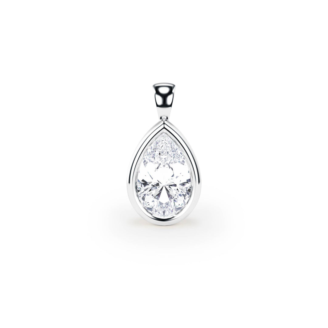 Celeste Bezel Pear Diamond Pendant - P1112 in Pendant by 18 KARATS INC.