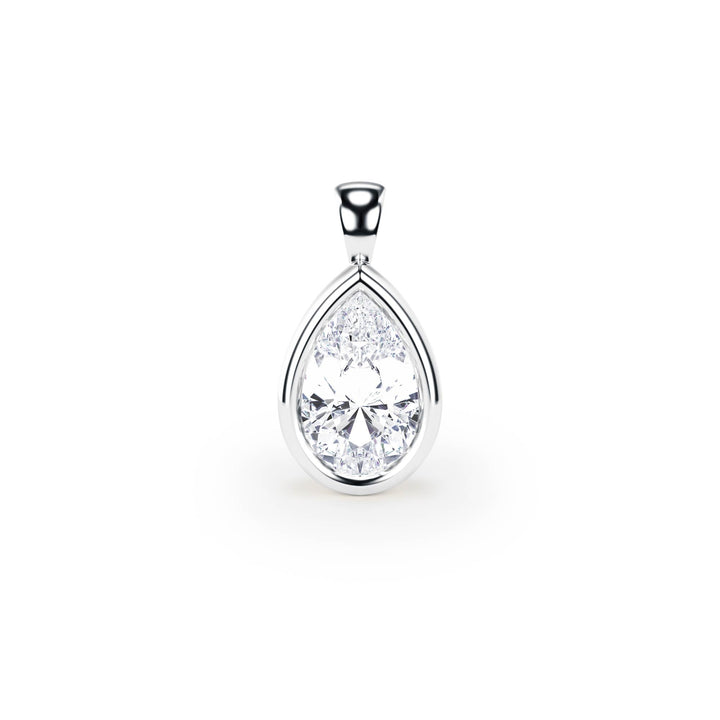 Celeste Bezel Pear Diamond Pendant - P1112 in Pendant by 18 KARATS INC.