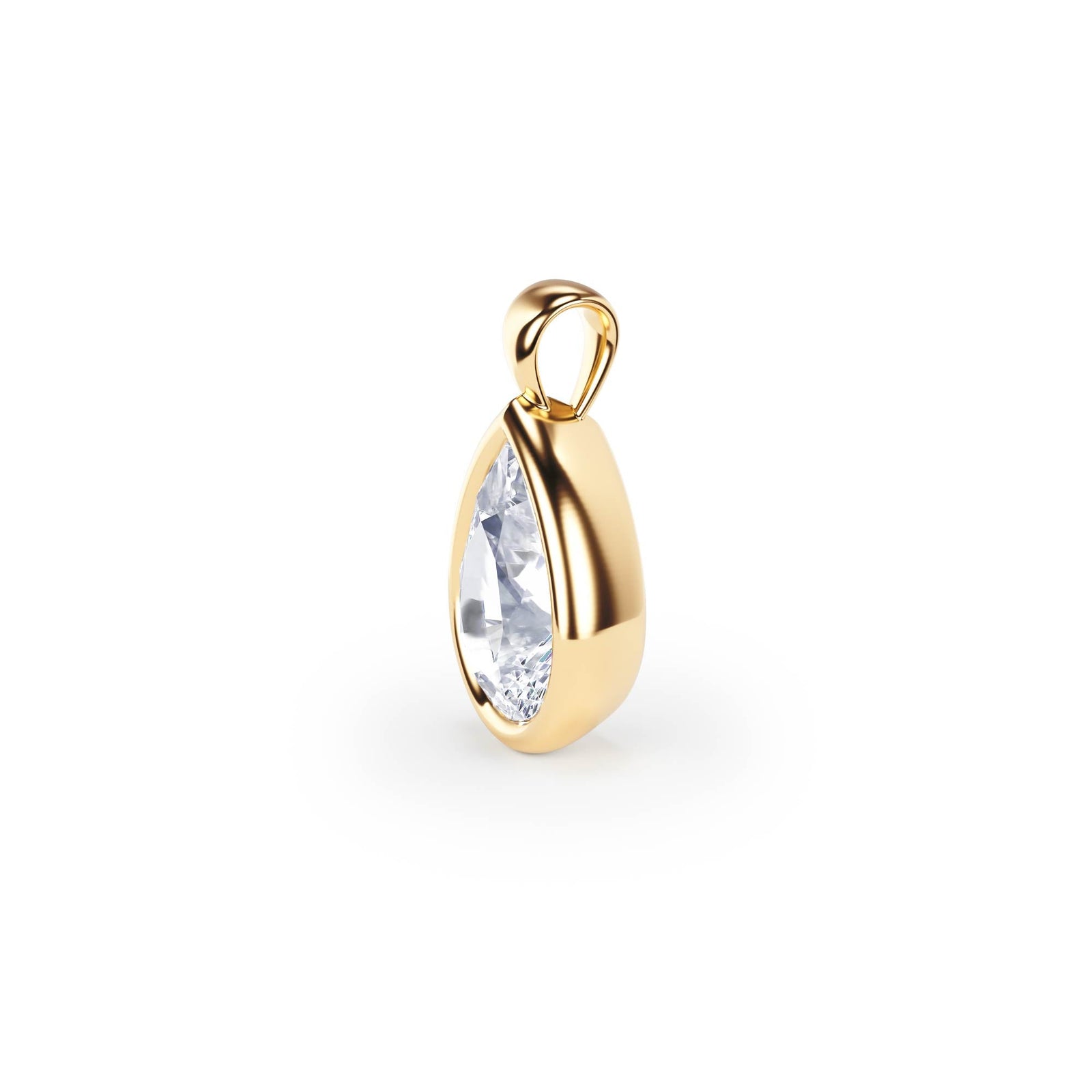 Celeste Bezel Pear Diamond Pendant - P1112 in Pendant by 18 KARATS INC.