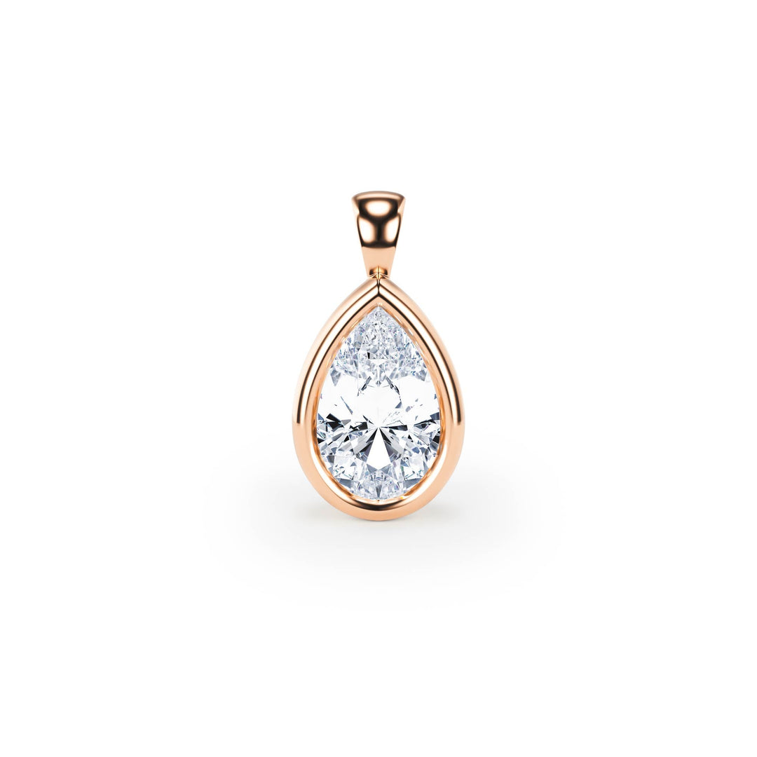 Celeste Bezel Pear Diamond Pendant - P1112 in Pendant by 18 KARATS INC.