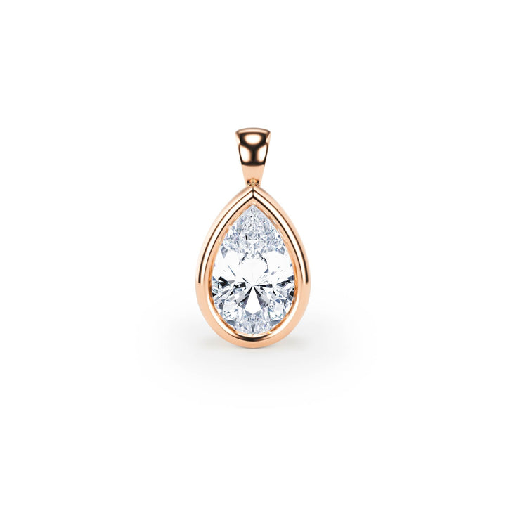 Celeste Bezel Pear Diamond Pendant - P1112 in Pendant by 18 KARATS INC.