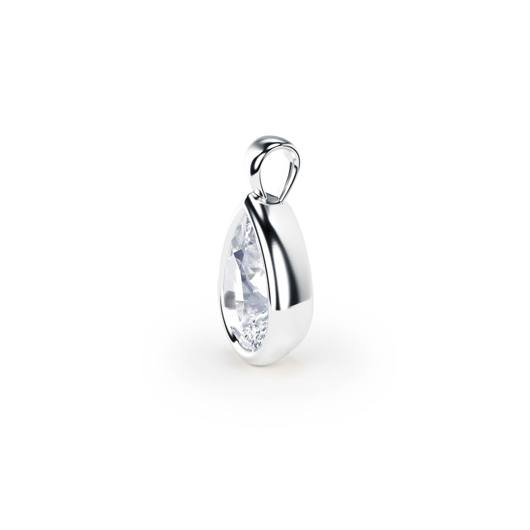 Celeste Bezel Pear Diamond Pendant - P1112 in Pendant by 18 KARATS INC.