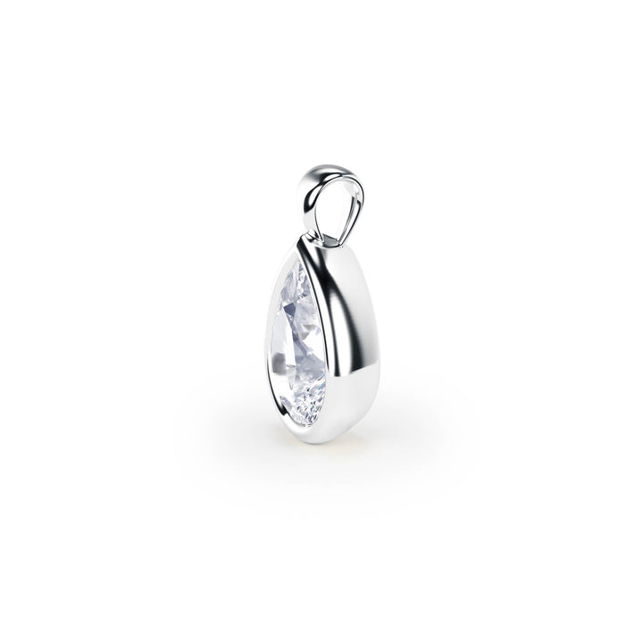 Celeste Bezel Pear Diamond Pendant - P1112 in Pendant by 18 KARATS INC.