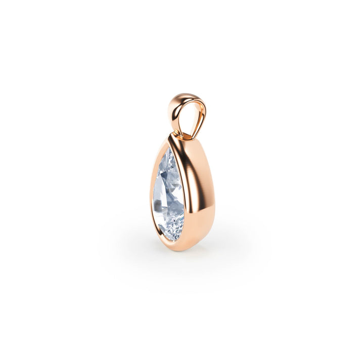 Celeste Bezel Pear Diamond Pendant - P1112 in Pendant by 18 KARATS INC.