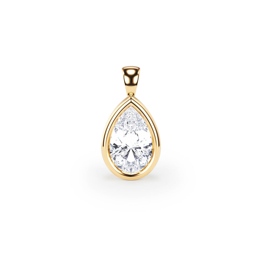Celeste Bezel Pear Diamond Pendant - P1112 in Pendant by 18 KARATS INC.