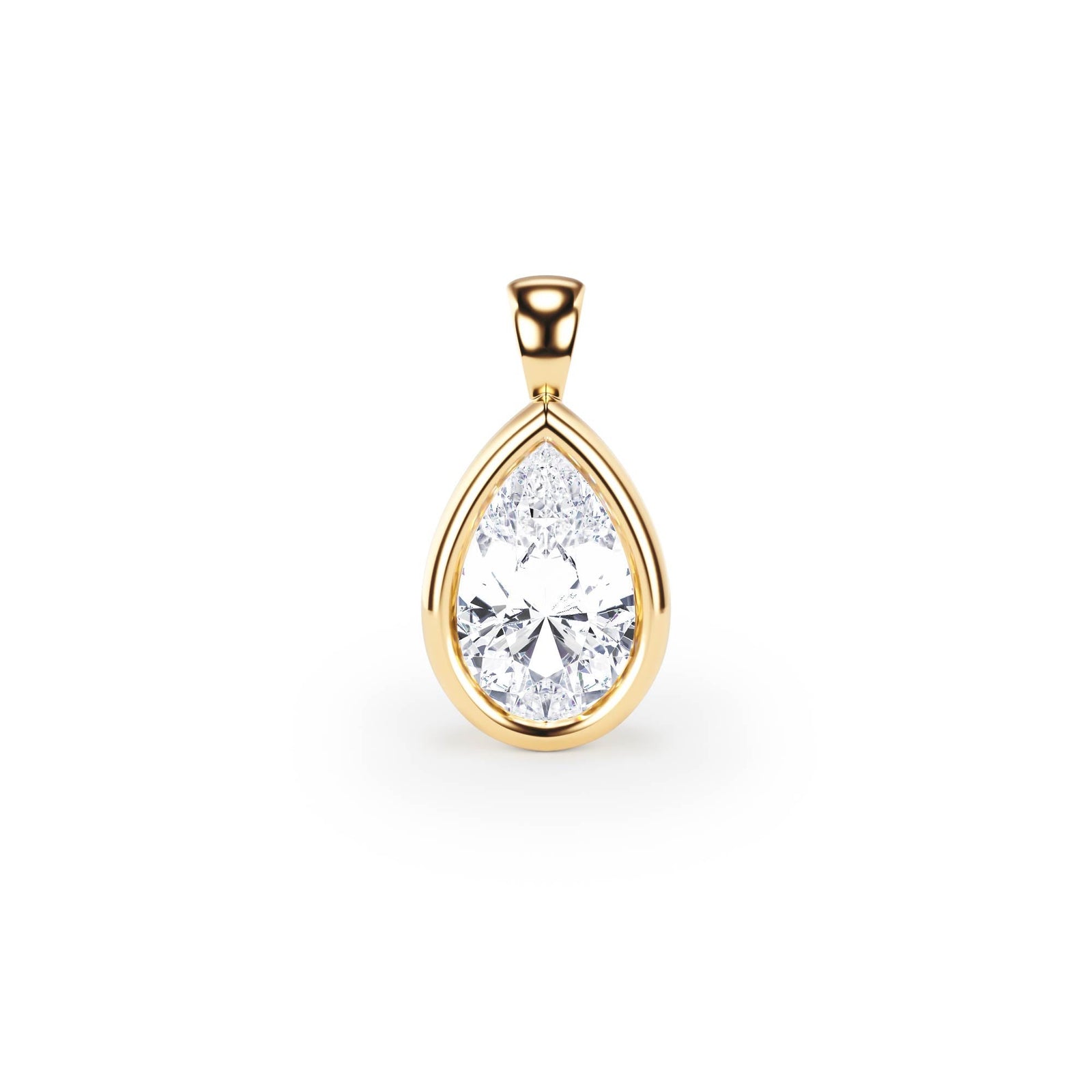 Celeste Bezel Pear Diamond Pendant - P1112 in Pendant by 18 KARATS INC.