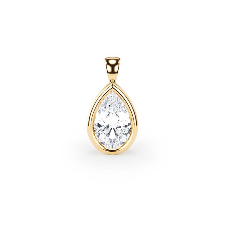 Celeste Bezel Pear Diamond Pendant - P1112 in Pendant by 18 KARATS INC.