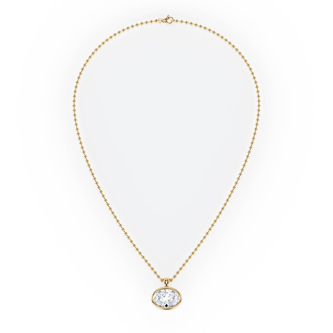 Celeste Bezel Round Diamond Necklace - P1113 in Necklace by 18 KARATS INC.