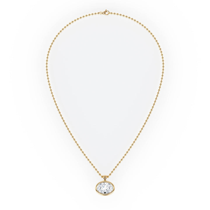 Celeste Bezel Round Diamond Necklace - P1113 in Necklace by 18 KARATS INC.