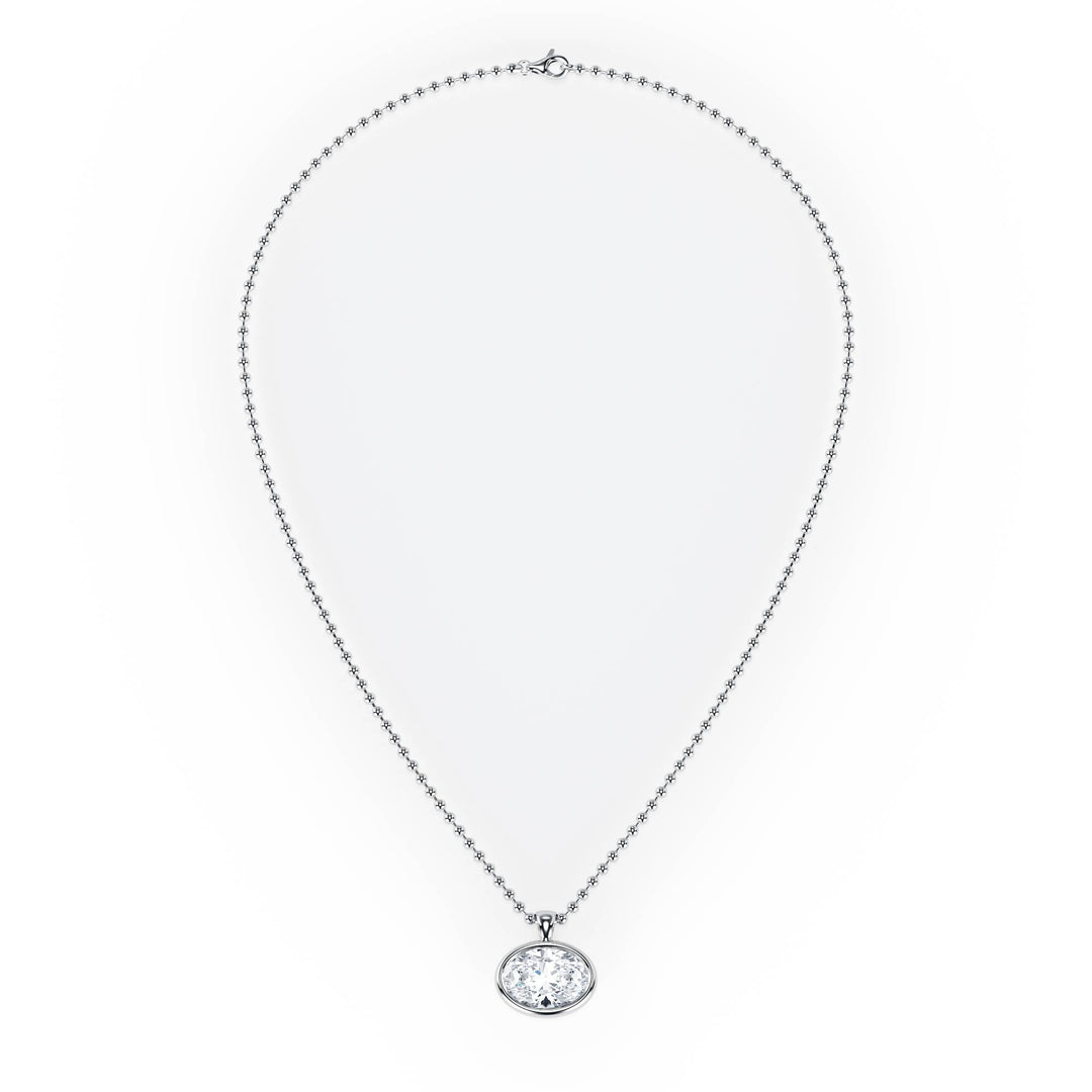 Celeste Bezel Round Diamond Necklace - P1113 in Necklace by 18 KARATS INC.