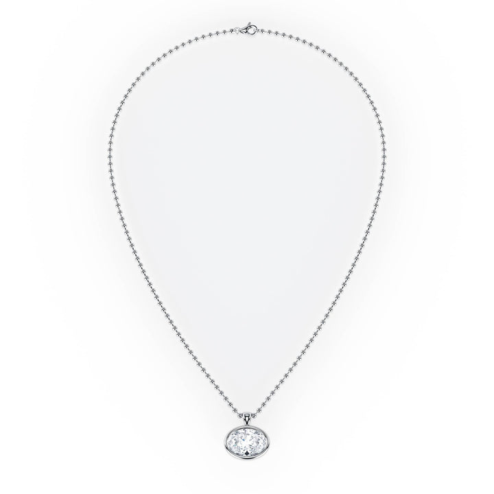Celeste Bezel Round Diamond Necklace - P1113 in Necklace by 18 KARATS INC.