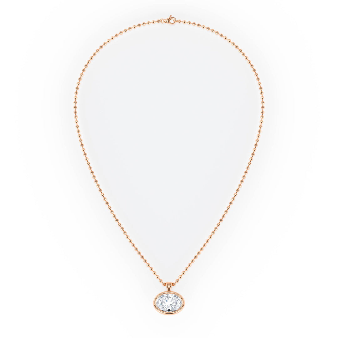 Celeste Bezel Round Diamond Necklace - P1113 in Necklace by 18 KARATS INC.