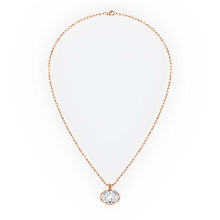 Celeste Bezel Round Diamond Necklace - P1113 in Necklace by 18 KARATS INC.