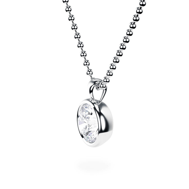 Celeste Bezel Round Diamond Necklace - P1113 in Necklace by 18 KARATS INC.