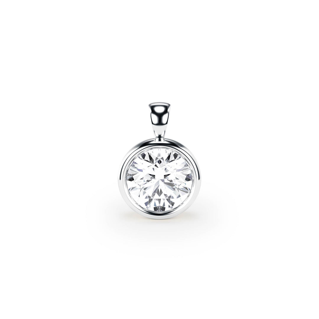 Celeste Bezel Round Diamond Pendant - P1113 in Necklace by 18 KARATS INC.