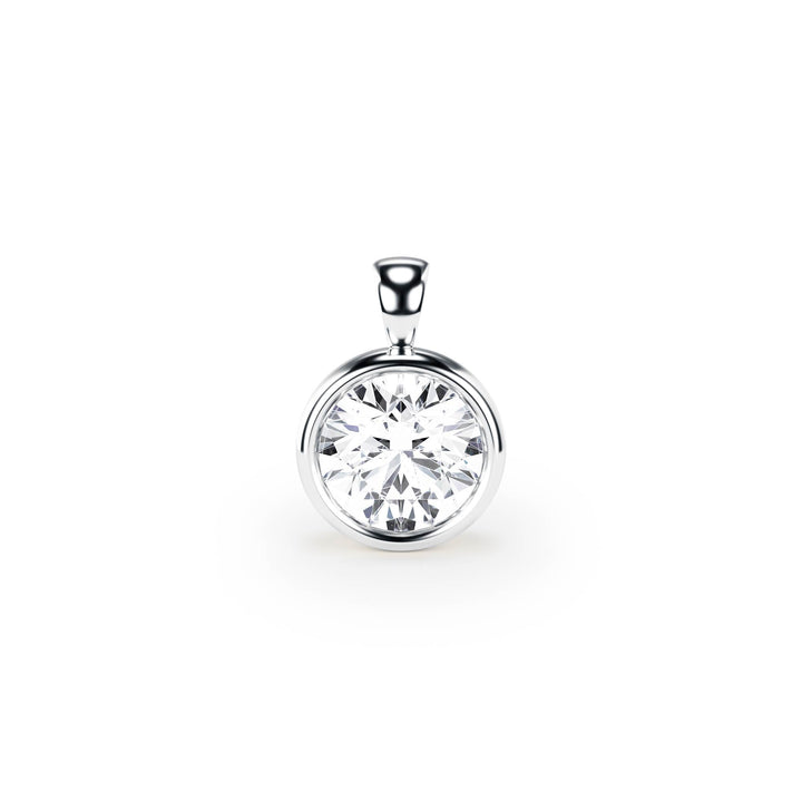 Celeste Bezel Round Diamond Pendant - P1113 in Necklace by 18 KARATS INC.