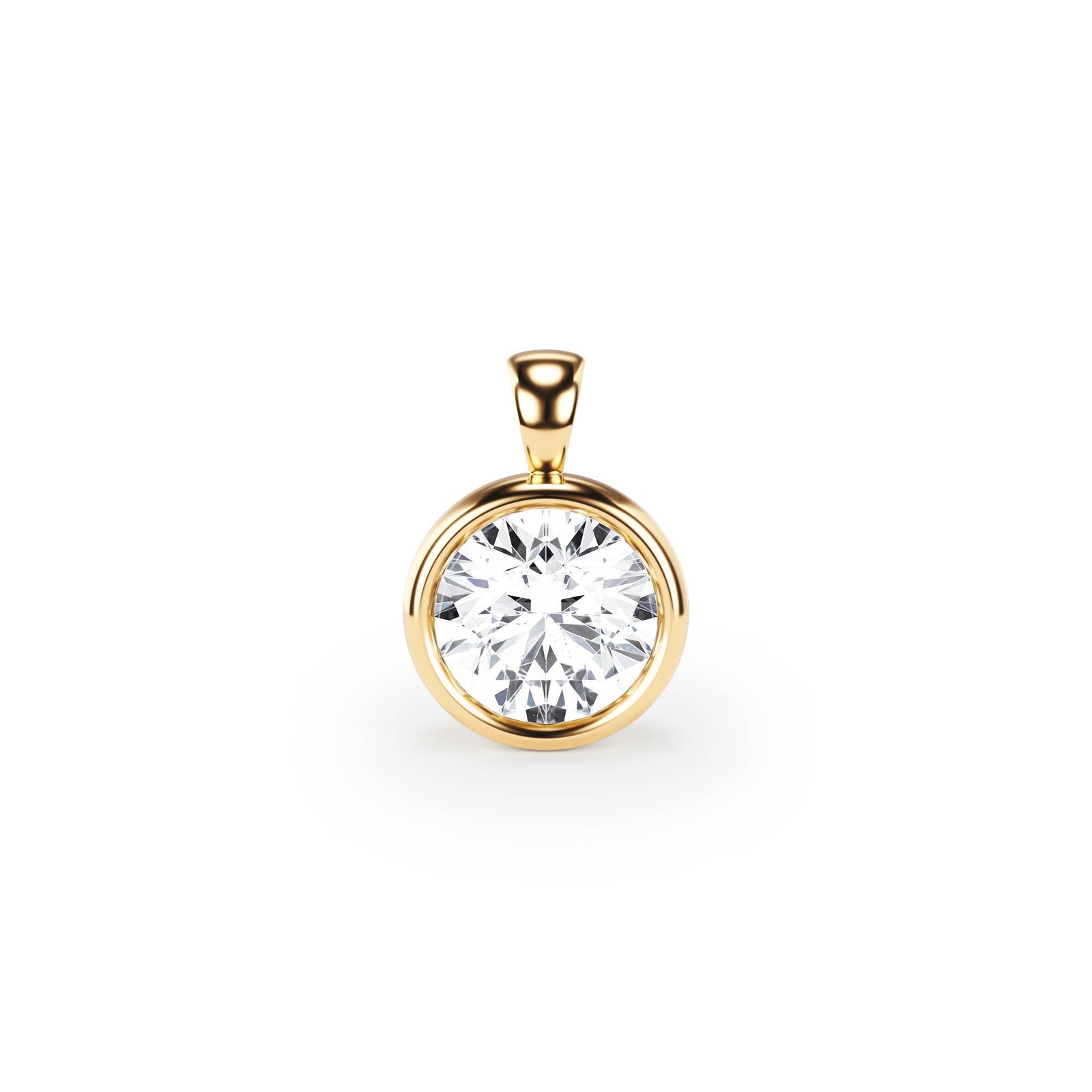 Celeste Bezel Round Diamond Pendant - P1113 in Necklace by 18 KARATS INC.