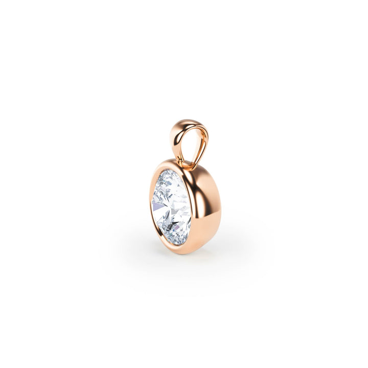 Celeste Bezel Round Diamond Pendant - P1113 in Necklace by 18 KARATS INC.