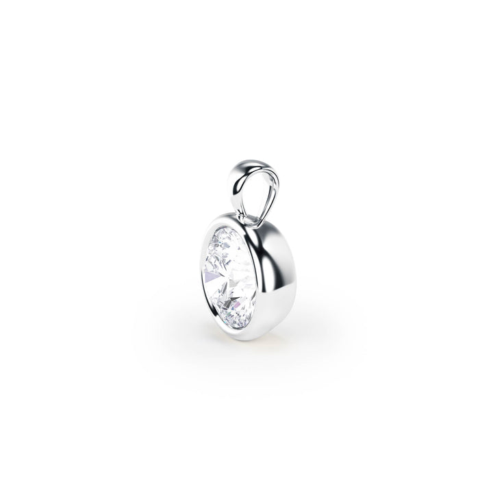 Celeste Bezel Round Diamond Pendant - P1113 in Necklace by 18 KARATS INC.