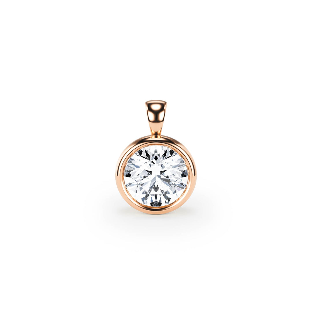 Celeste Bezel Round Diamond Pendant - P1113 in Necklace by 18 KARATS INC.
