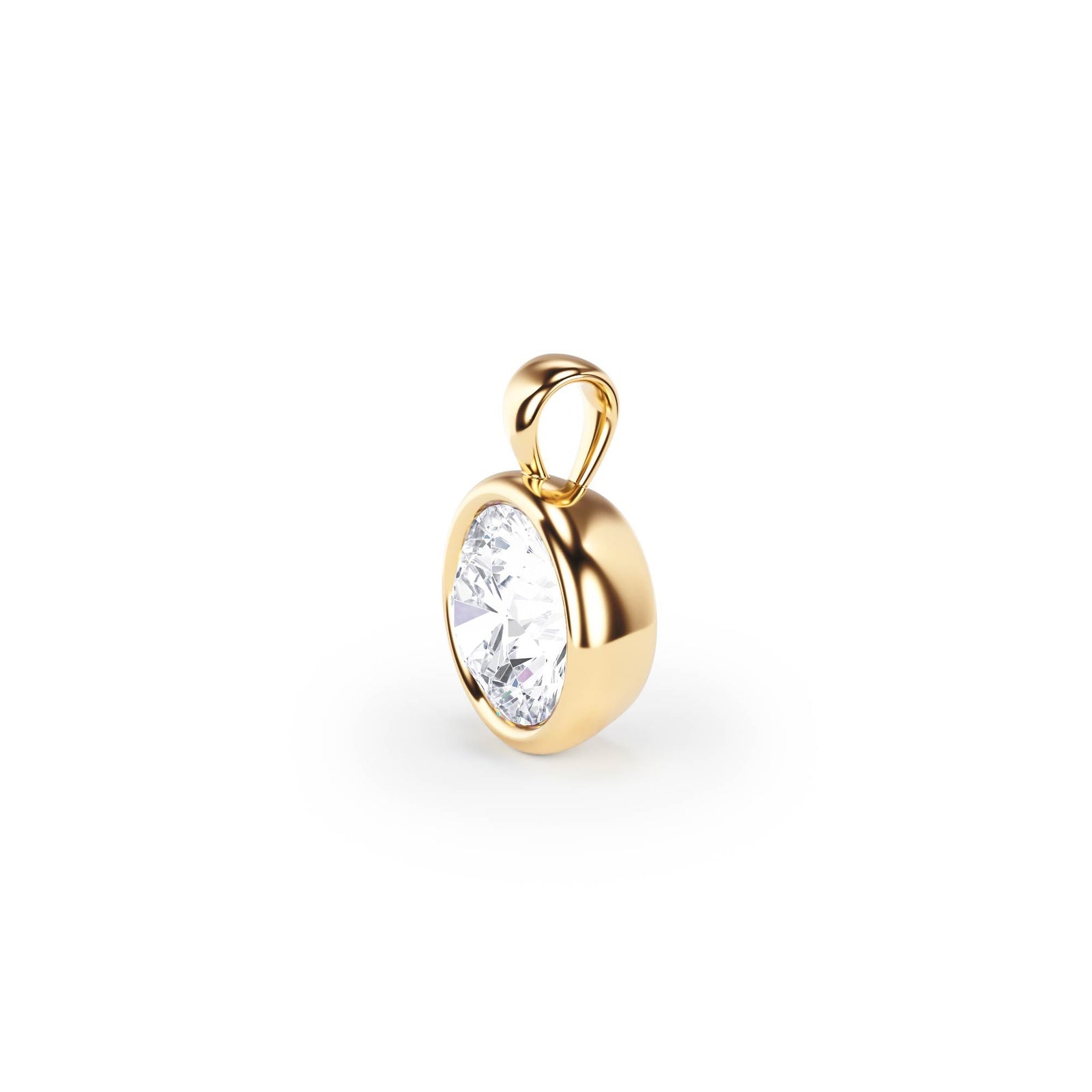 Celeste Bezel Round Diamond Pendant - P1113 in Necklace by 18 KARATS INC.