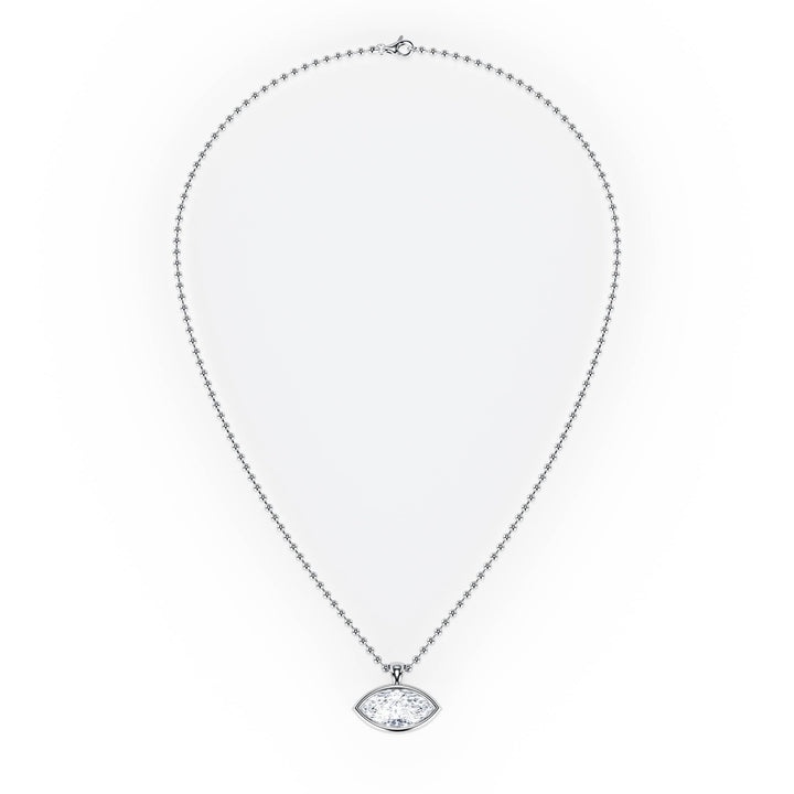 Celeste East - West Bezel Marquise Diamond Necklace - P1115 in Necklace by 18 KARATS INC.