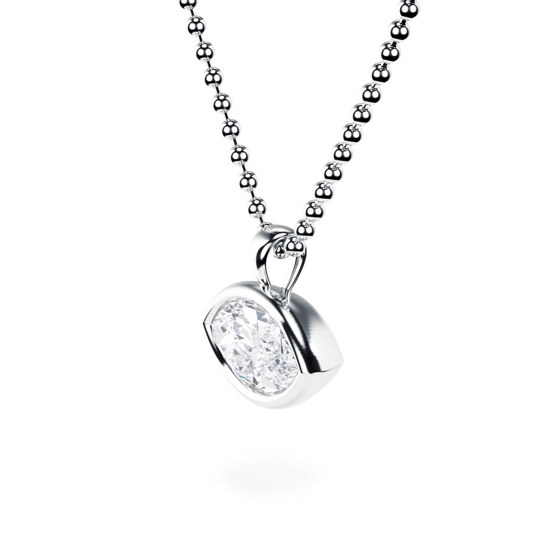 Celeste East - West Bezel Marquise Diamond Necklace - P1115 in Necklace by 18 KARATS INC.