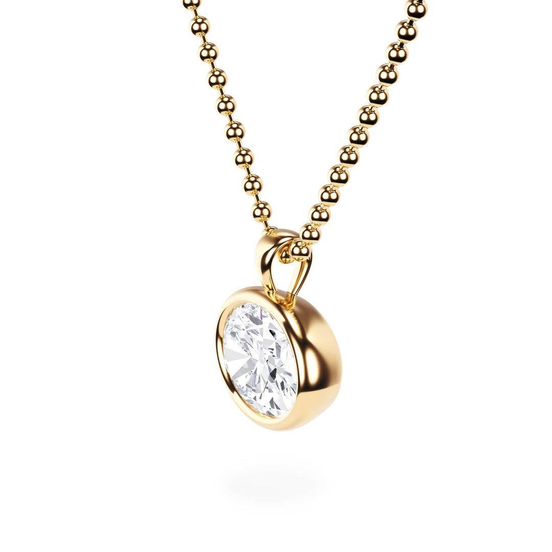 Celeste East - West Bezel Oval Diamond Necklace - P1114 in Necklace by 18 KARATS INC.