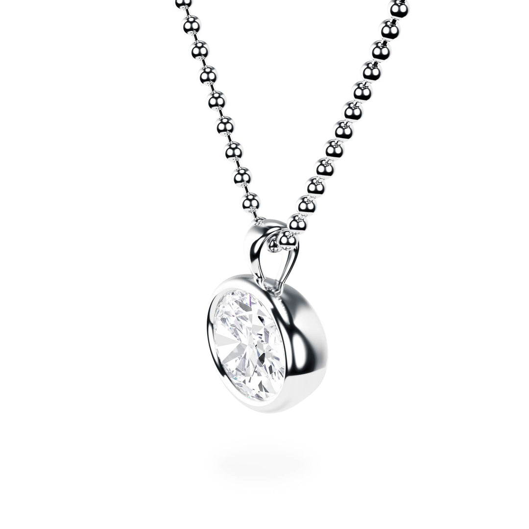 Celeste East - West Bezel Oval Diamond Necklace - P1114 in Necklace by 18 KARATS INC.