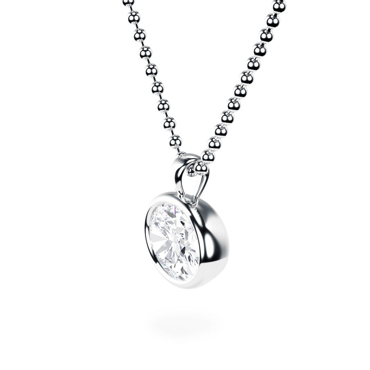 Celeste East - West Bezel Oval Diamond Necklace - P1114 in Necklace by 18 KARATS INC.