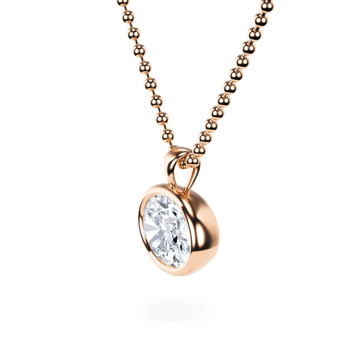 Celeste East - West Bezel Oval Diamond Necklace - P1114 in Necklace by 18 KARATS INC.