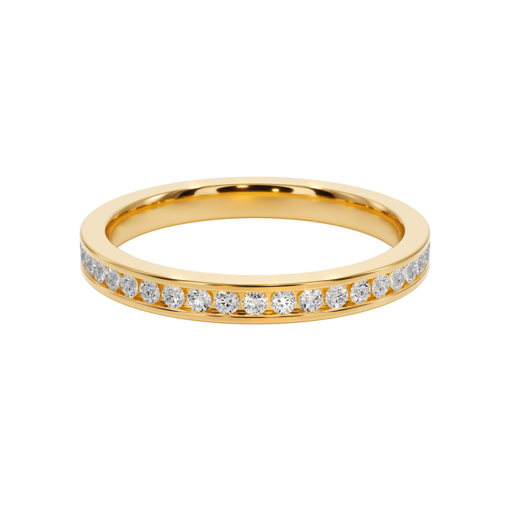 Channel Round Diamond Wedding Band - B1001 in Wedding Bands by 18 KARATS INC.