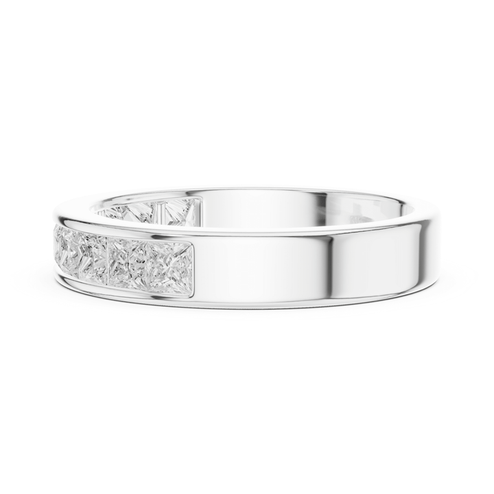 Channel Set Princess Cut 1 ctw Diamond Men's Band - B1138 in Wedding Bands by 18 KARATS INC.