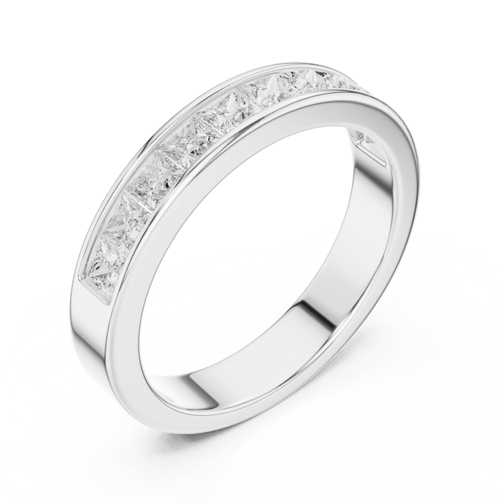 Channel Set Princess Cut 1 ctw Diamond Men's Band - B1138 in Wedding Bands by 18 KARATS INC.