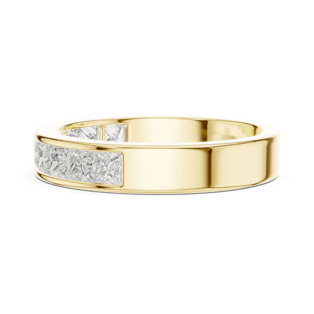 Channel Set Princess Cut 1 ctw Diamond Men's Band - B1138 in Wedding Bands by 18 KARATS INC.