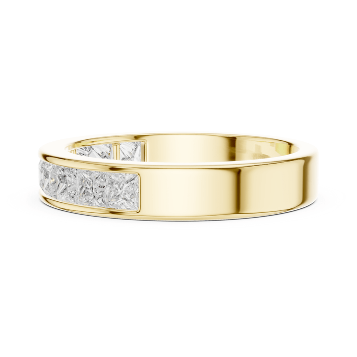 Channel Set Princess Cut 1 ctw Diamond Men's Band - B1138 in Wedding Bands by 18 KARATS INC.