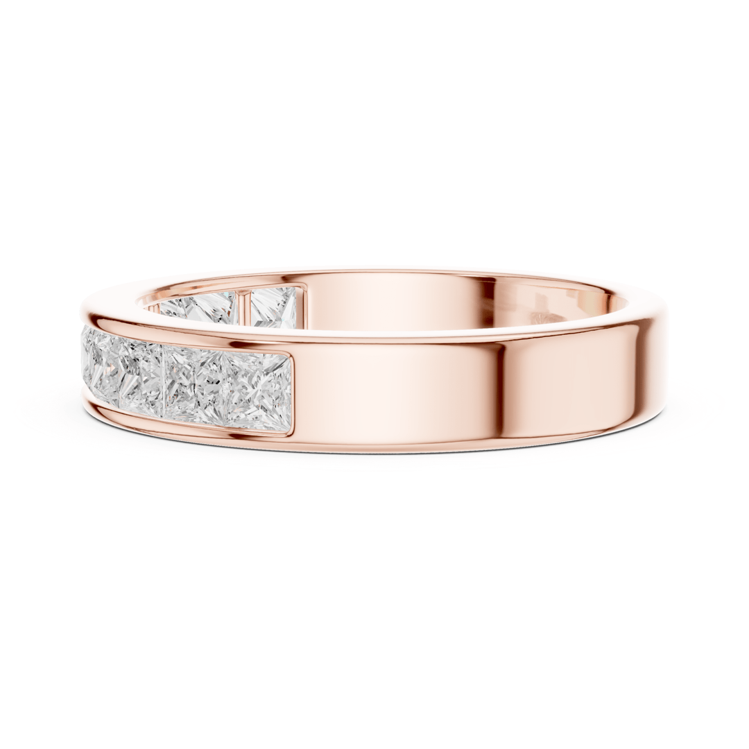 Channel Set Princess Cut 1 ctw Diamond Men's Band - B1138 in Wedding Bands by 18 KARATS INC.