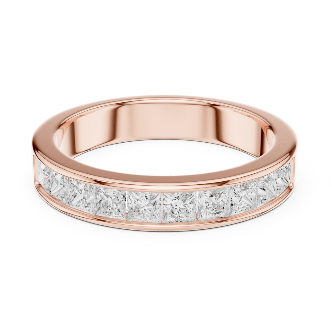 Channel Set Princess Cut 1 ctw Diamond Men's Band - B1138 in Wedding Bands by 18 KARATS INC.