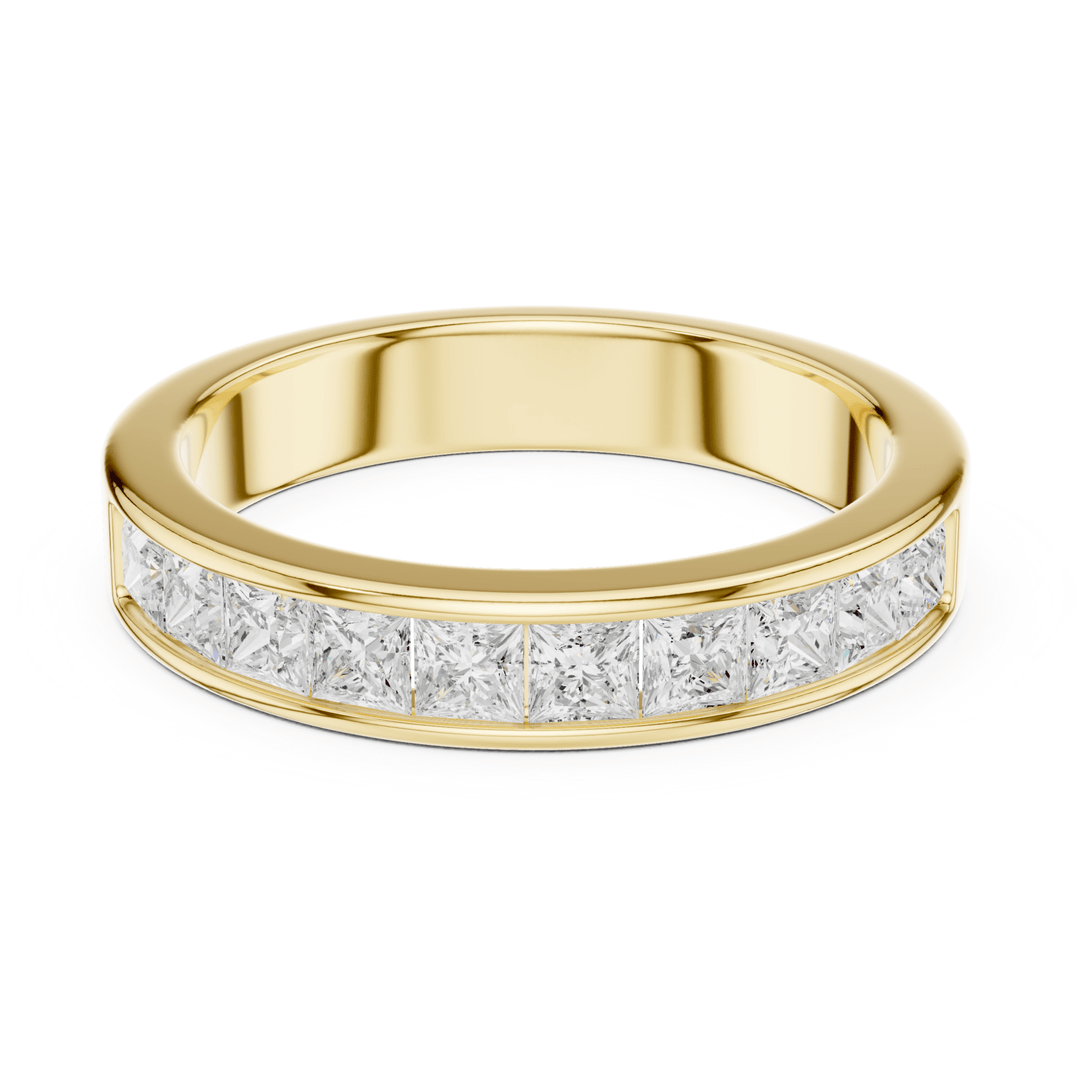 Channel Set Princess Cut 1 ctw Diamond Men's Band - B1138 in Wedding Bands by 18 KARATS INC.
