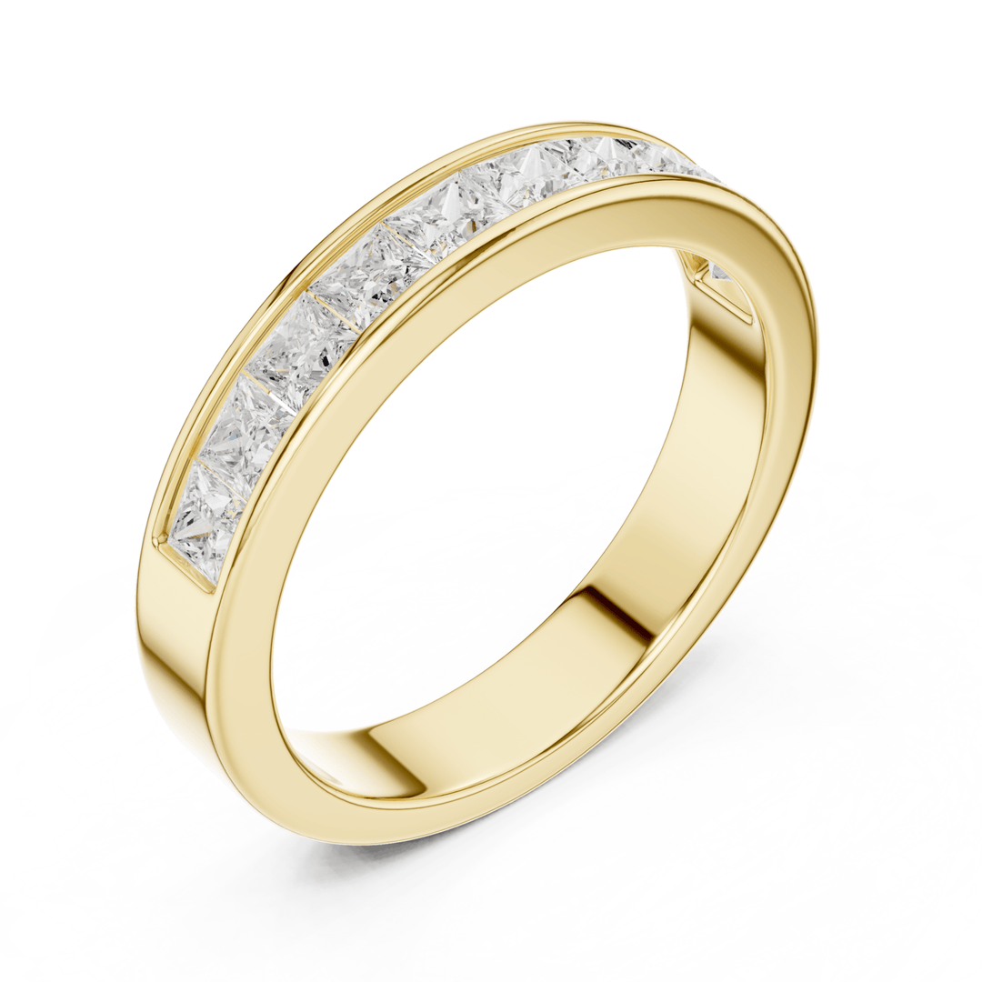 Channel Set Princess Cut 1 ctw Diamond Men's Band - B1138 in Wedding Bands by 18 KARATS INC.