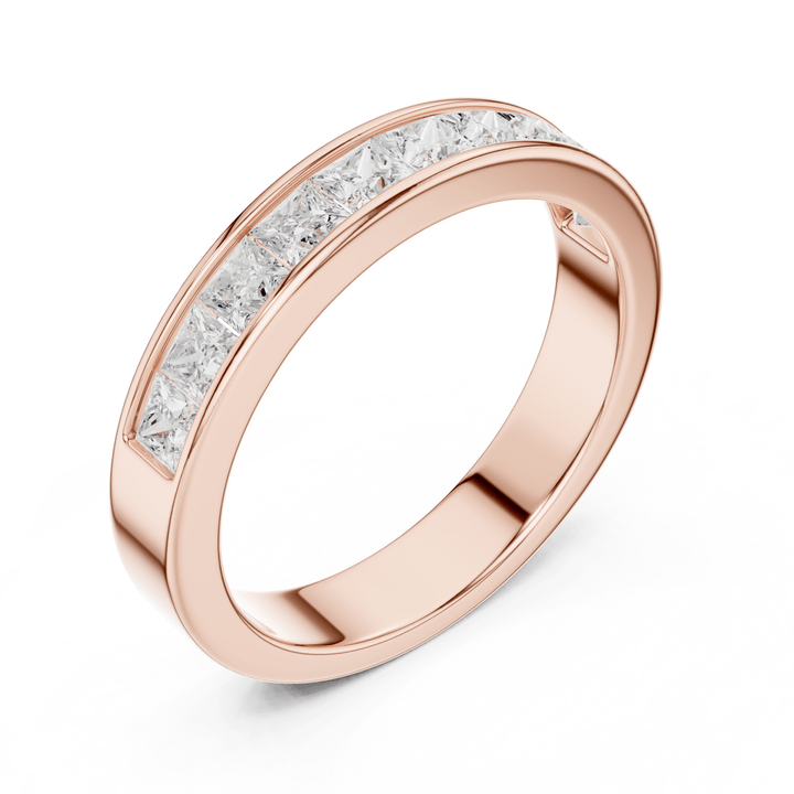 Channel Set Princess Cut 1 ctw Diamond Men's Band - B1138 in Wedding Bands by 18 KARATS INC.