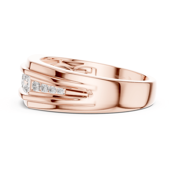 Channel Set Round Diamond Men's Band - B1136 in Wedding Bands by 18 KARATS INC.