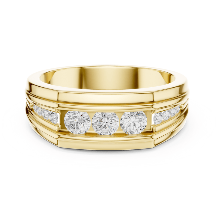 Channel Set Round Diamond Men's Band - B1136 in Wedding Bands by 18 KARATS INC.